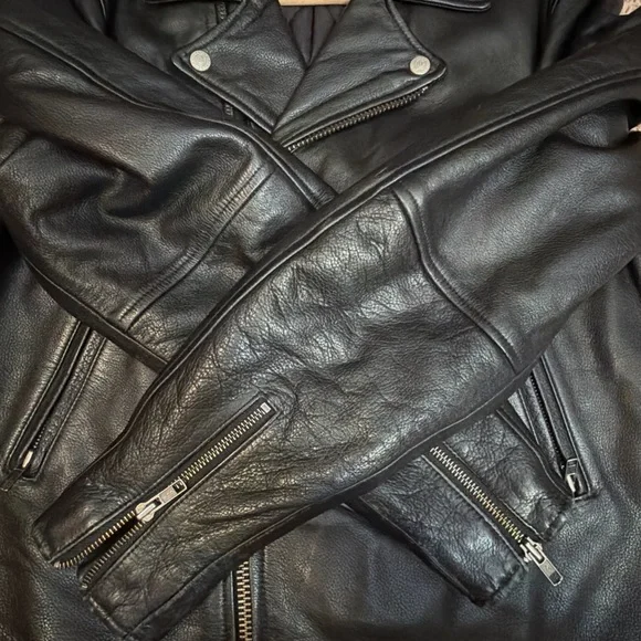 VINTAGE Ralph Lauren Polo Jeans Black Leather Jacket